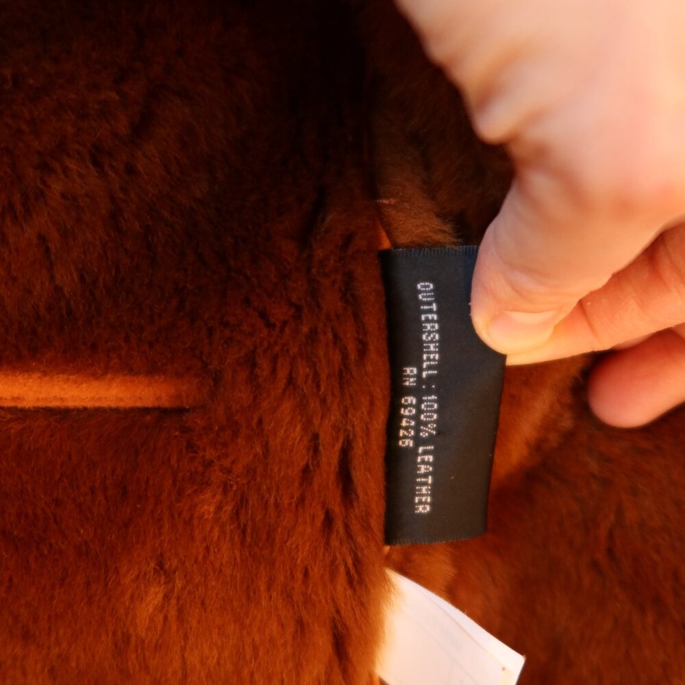 Wilsons vintage Leather Brown shearling fur lined Jacket - Picture 14 of 15